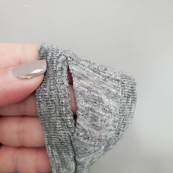 J. Crew Factory Women's Heathered Gray Oversized Henley Sleeveless Tank Top Sz S - Picture 4 of 5